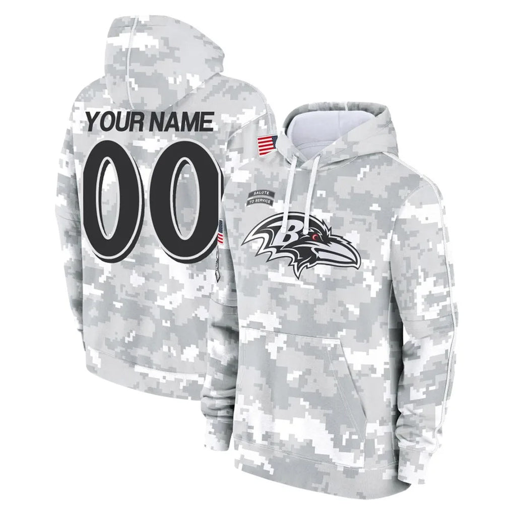 Parkc Custom B.Ravens Black Pullover Hoodie Any Name & Numbers Stitched Jerseys