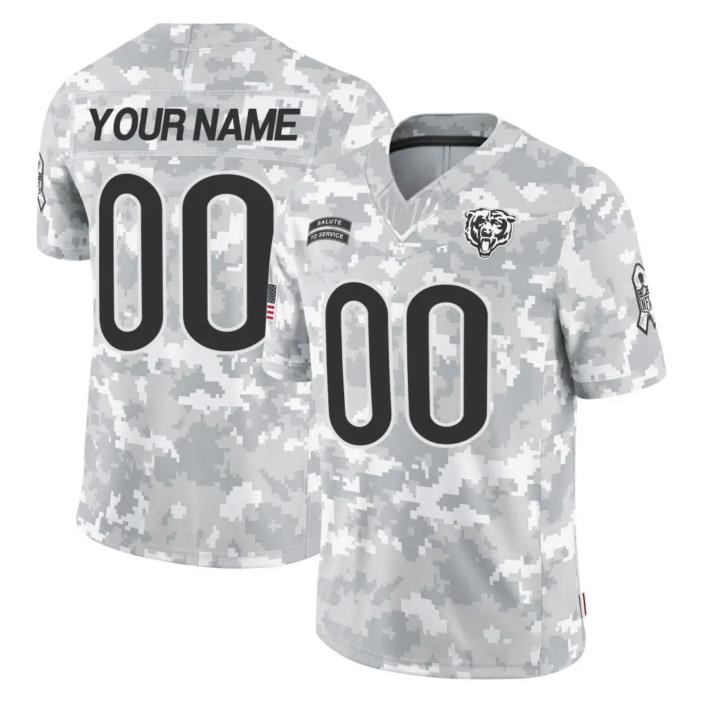 Parkc Custom C.Bears Arctic Camo Salute to Service Limited Any Name & Numbers Stitched Jerseys