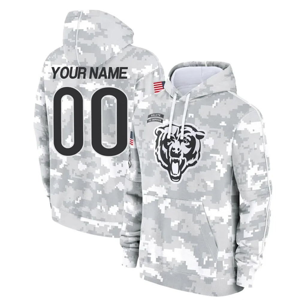 Parkc Custom C.Bears Arctic Camo Salute to Service Pullover Hoodies Limited Any Name & Numbers Stitched Jerseys