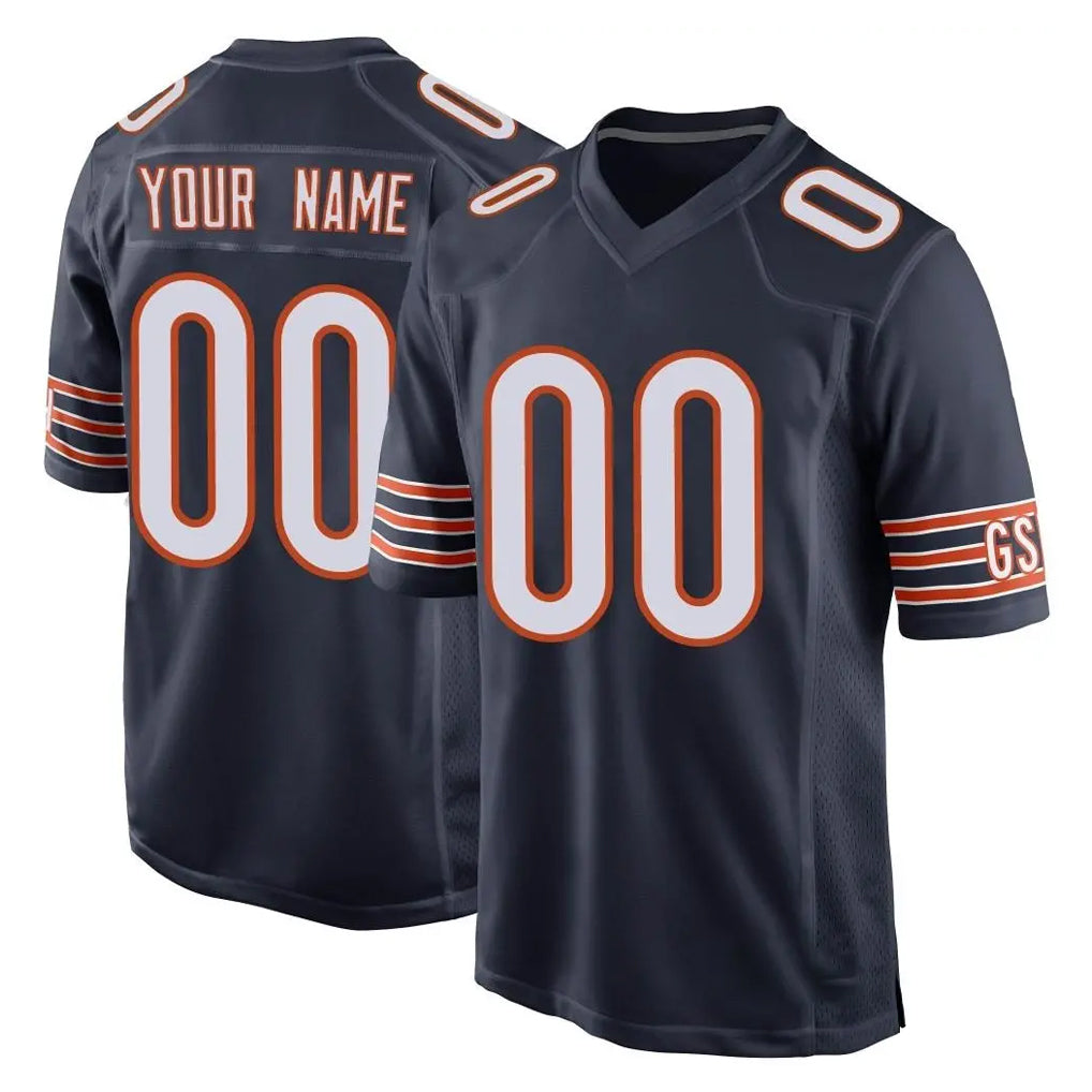 Parkc Custom C.Bears Navy Home Game Any Name & Numbers Stitched Jerseys