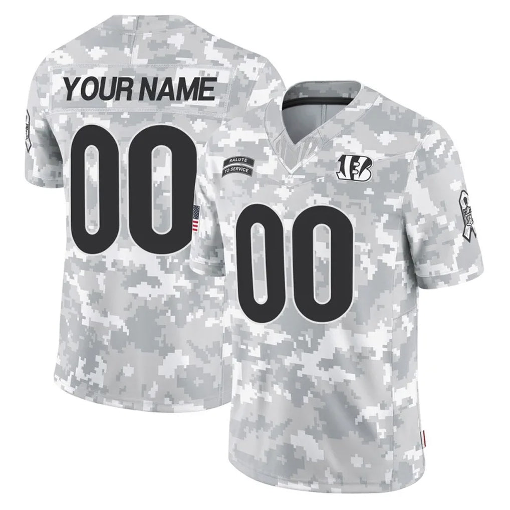 Parkc Custom C.Bengals Arctic Camo Salute to Service Limited Any Name & Numbers Stitched Jerseys