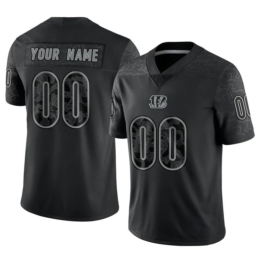 Parkc Custom C.Bengals Black Reflective Limited Game Any Name & Numbers Stitched Jerseys