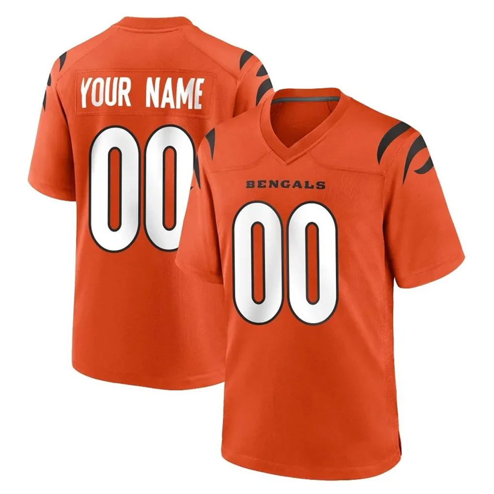 Parkc Custom C.Bengals Orange Home Game Any Name & Numbers Stitched Jerseys