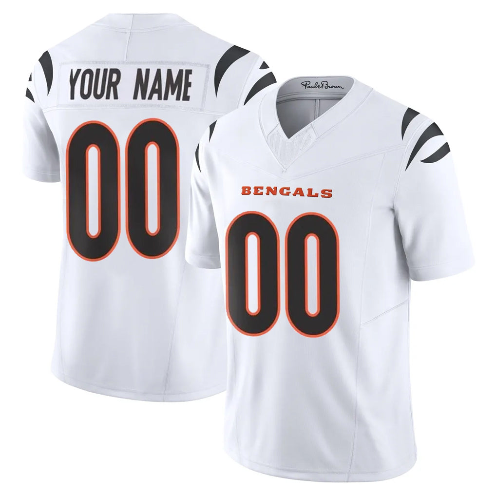 Parkc Custom C.Bengals White Vapor F.U.S.E. Limited Home Game Any Name & Numbers Stitched Jerseys