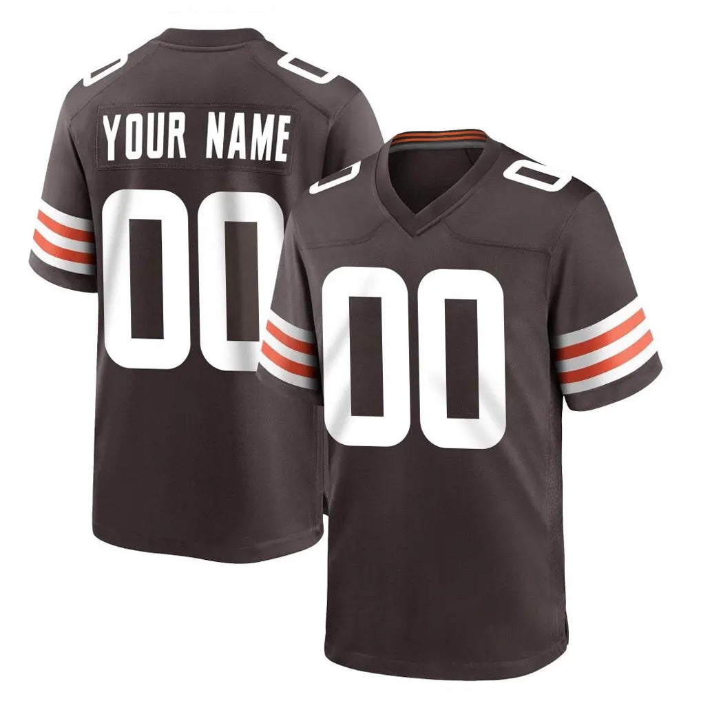 Parkc Custom C.Browns Brown Home Game Any Name & Numbers Stitched Jerseys