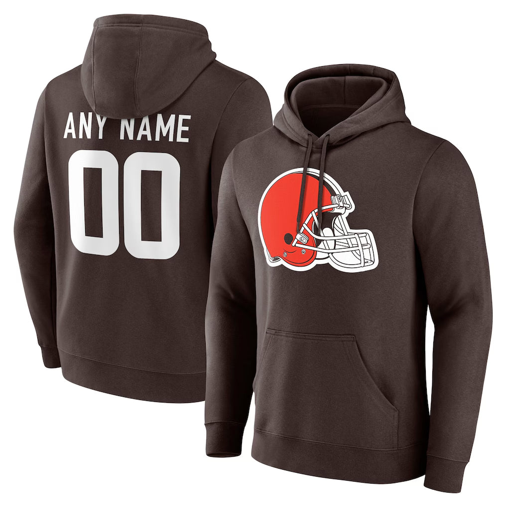 Parkc Custom C.Browns Brown Primetime Logo Hoodie Any Name & Numbers Stitched Jerseys