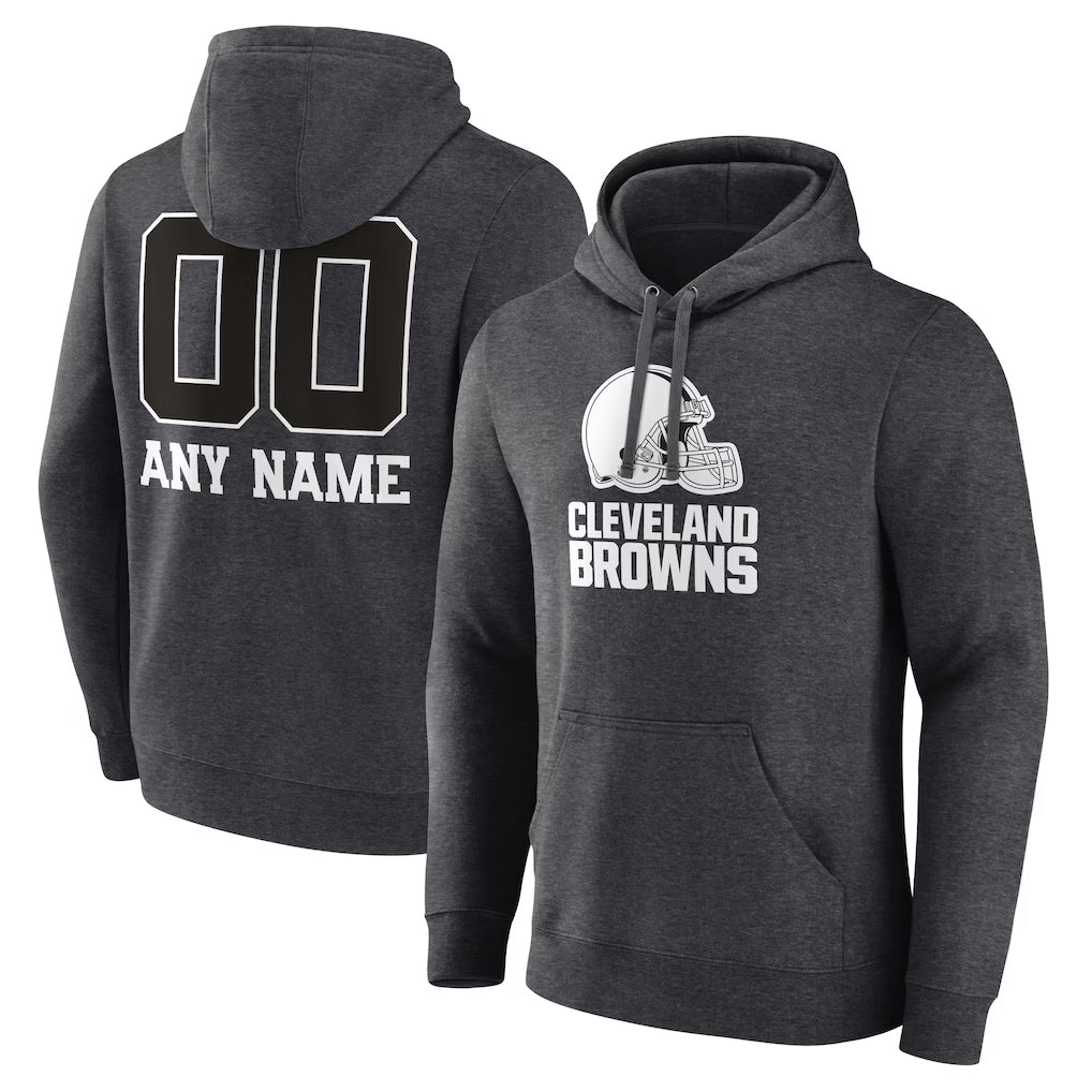 Parkc Custom C.Browns Charcoal Primetime Logo Hoodie Any Name & Numbers Stitched Jerseys
