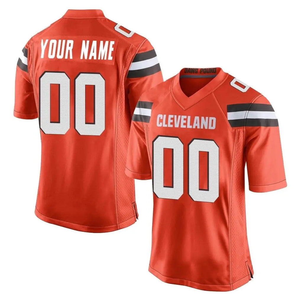 Parkc Custom C.Browns Orange Vapor Limited Home Game Any Name & Numbers Stitched Jerseys
