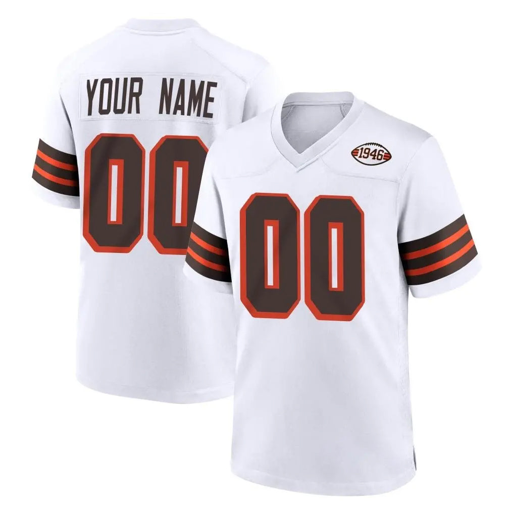 Parkc Custom C.Browns White Alternate Home Game Any Name & Numbers Stitched Jerseys