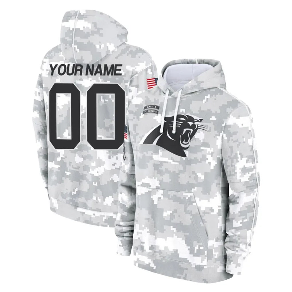 Parkc Custom C.Panthers Arctic Camo Salute to Service Pullover Hoodies Any Name & Numbers Stitched Jerseys
