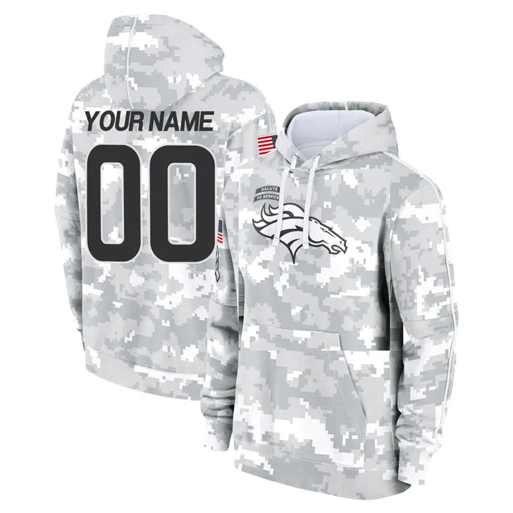 Parkc Custom D.Broncos Arctic Camo Salute to Service Hoodies Limited Any Name & Numbers Stitched Jerseys