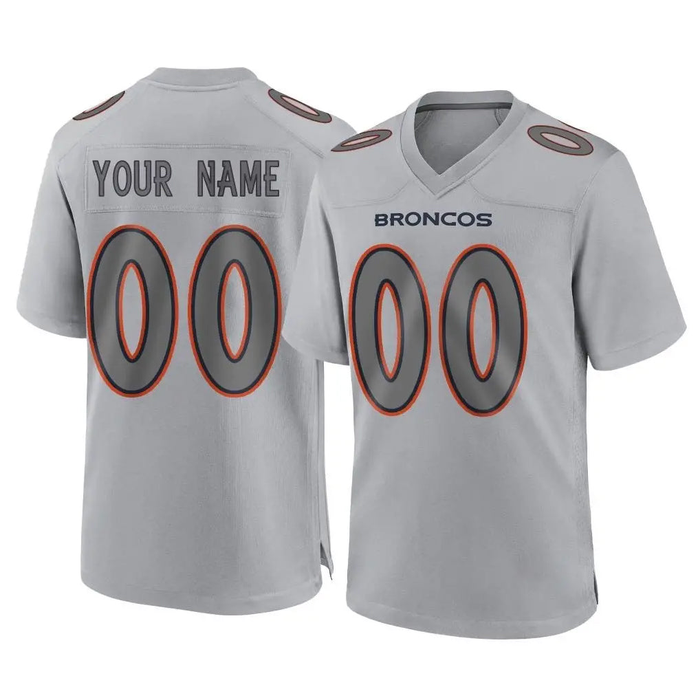Parkc Custom D.Broncos Gray Atmosphere Fashion Limited Game Any Name & Numbers Stitched Jerseys