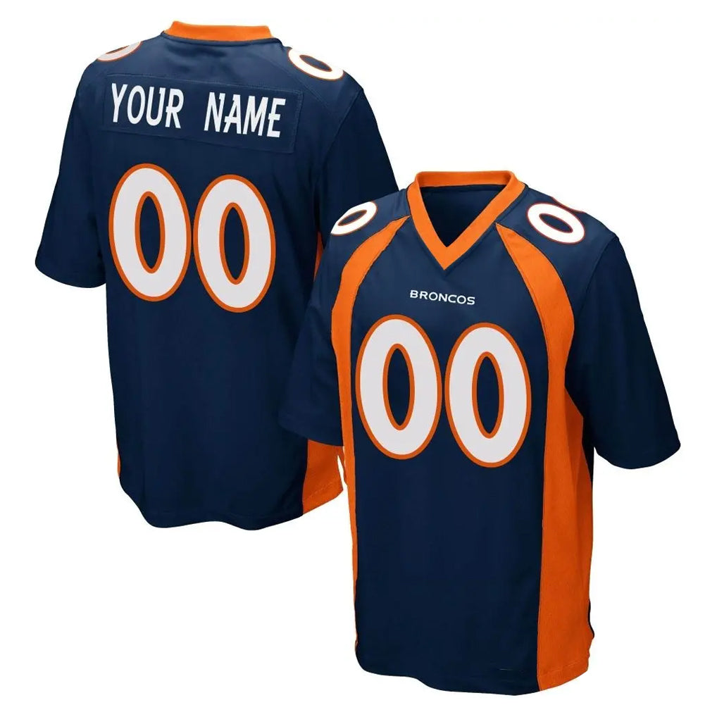 Parkc Custom D.Broncos Navy Game Any Name & Numbers Stitched Jerseys