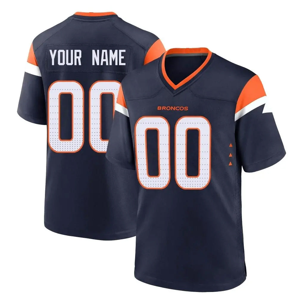 Parkc Custom D.Broncos Navy Home Game Any Name & Numbers Stitched Jerseys