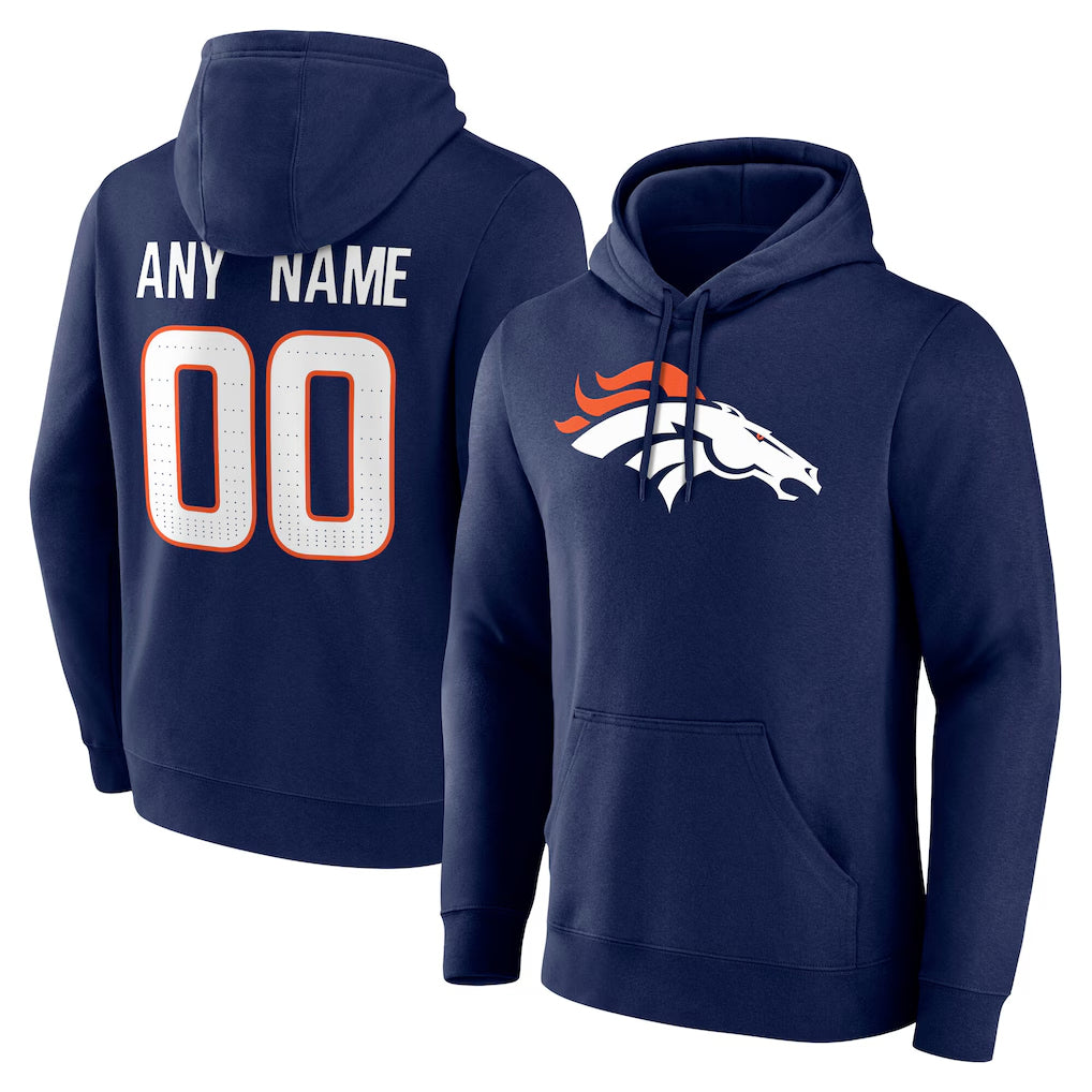 Parkc Custom D.Broncos Navy Pullover Hoodie Limited Any Name & Numbers Stitched Jerseys
