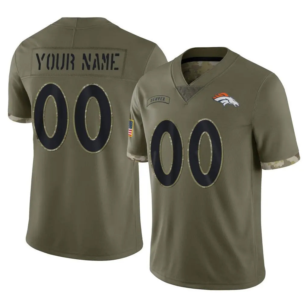Parkc Custom D.Broncos Olive Salute To Service Limited Any Name & Numbers Stitched Jerseys