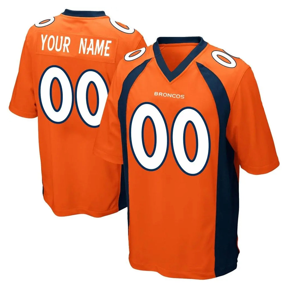 Parkc Custom D.Broncos Orange Color Home Game Any Name & Numbers Stitched Jerseys