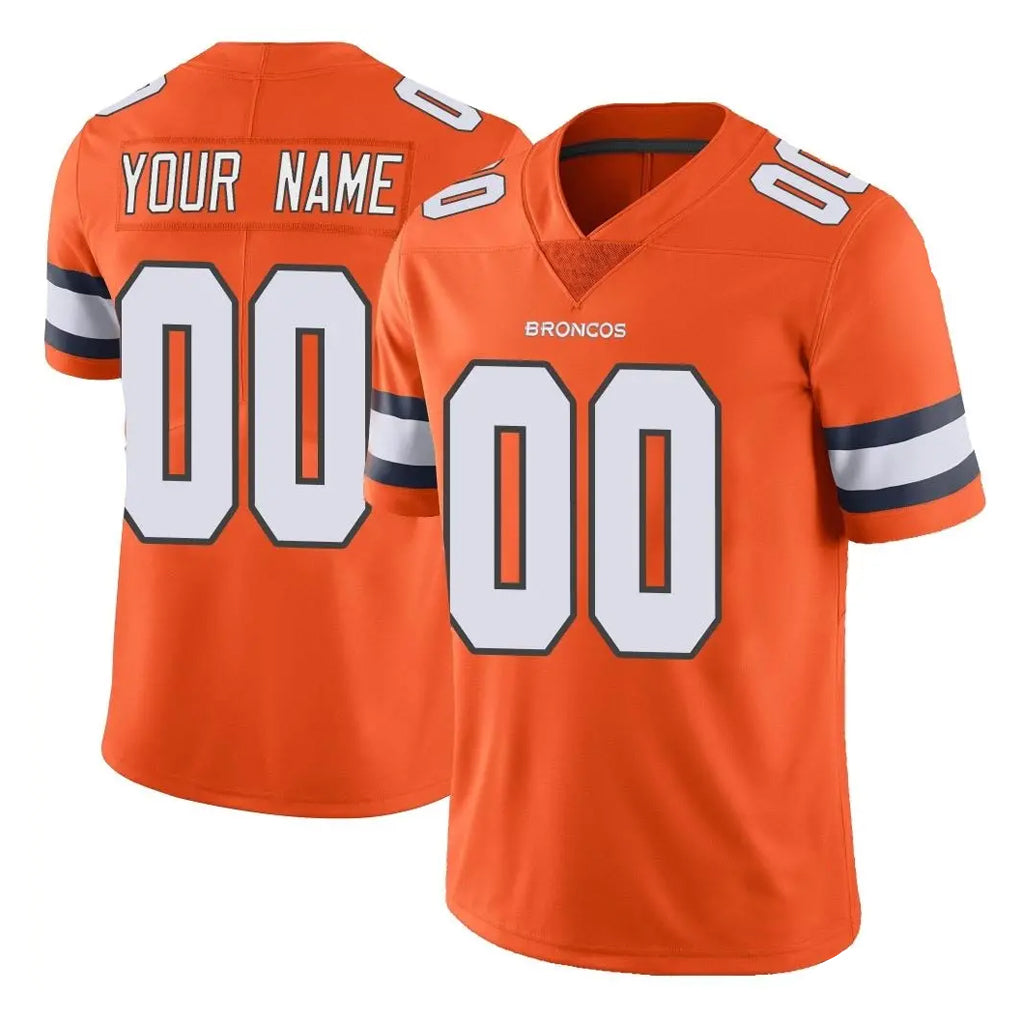 Parkc Custom D.Broncos Orange Vapor Untouchable Limited Home Game Any Name & Numbers Stitched Jerseys