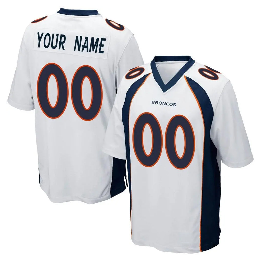 Parkc Custom D.Broncos White Game Any Name & Numbers Stitched Jerseys