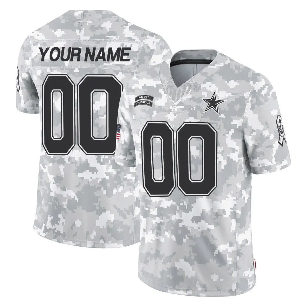 Parkc Custom D.Cowboys Arctic Camo Salute to Service Limited Home Game Any Name & Numbers Stitched Jerseys