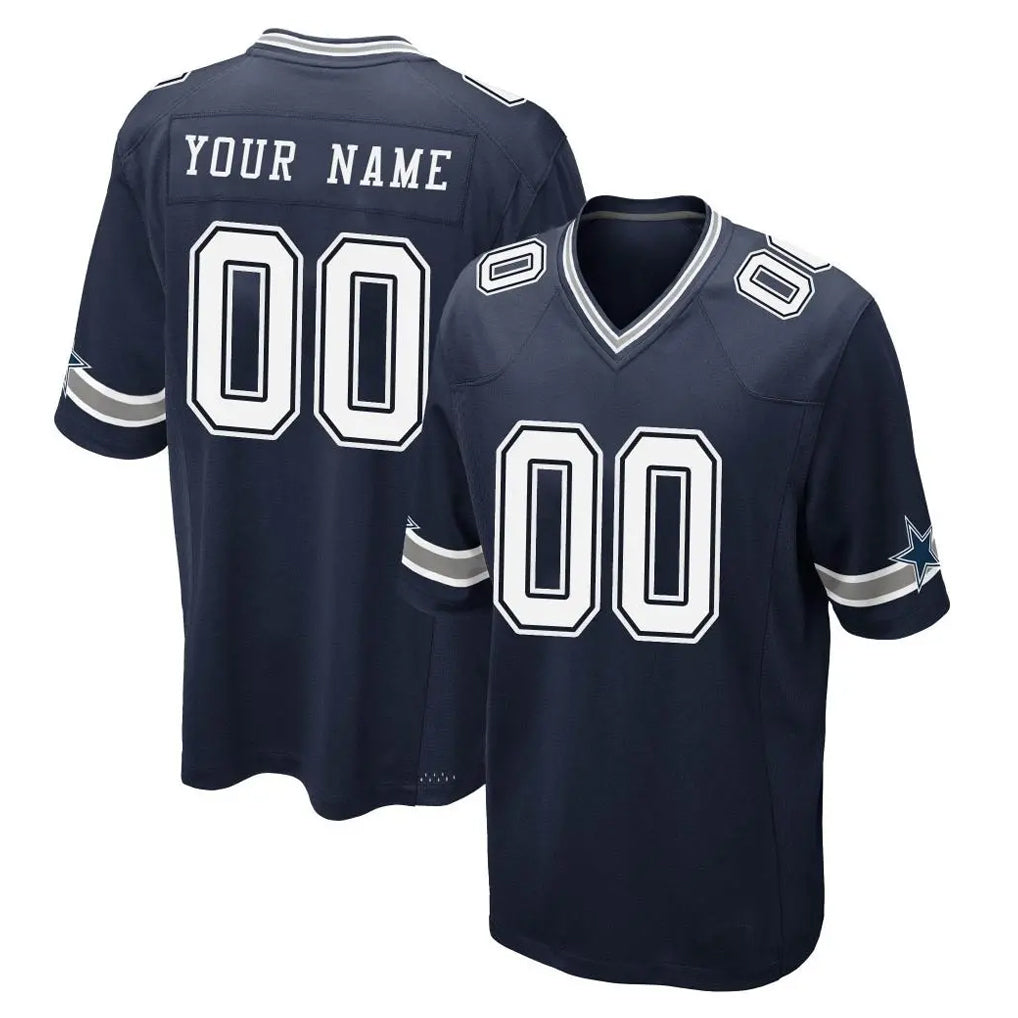 Parkc Custom D.Cowboys Navy Home Game Any Name & Numbers Stitched Jerseys