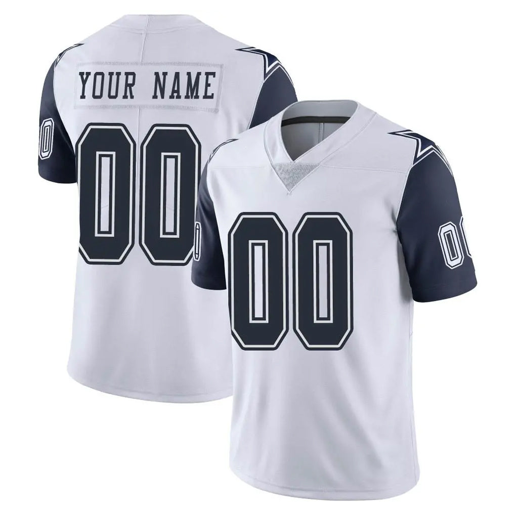 Parkc Custom D.Cowboys White-Navy Limited Color Rush Vapor Untouchable Home Game Any Name & Numbers Stitched Jerseys