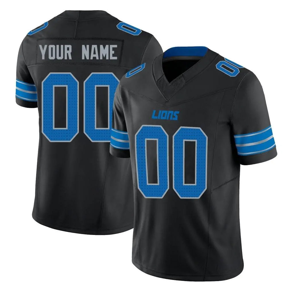 Parkc Custom D.Lions Black Alternate Vapor F.U.S.E. Limited Home Game Any Name & Numbers Stitched Jerseys