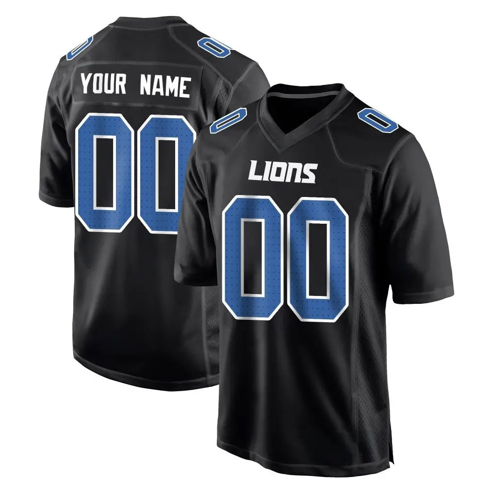 Parkc Custom D.Lions Black Fashion Home Game Any Name & Numbers Stitched Jerseys