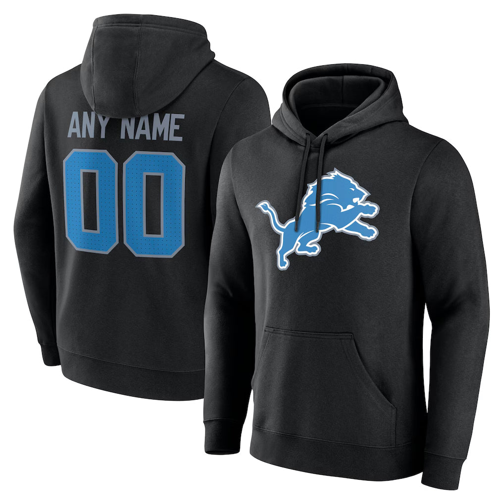 Parkc Custom D.Lions Black Pullover Hoodies Limited Any Name & Numbers Stitched Jerseys