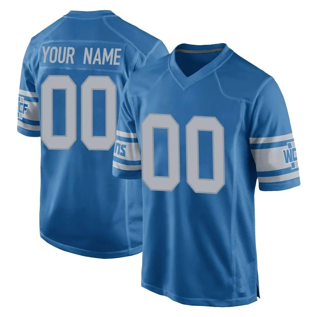 Parkc Custom D.Lions Blue Vapor Untouchable Throwback Game Any Name & Numbers Stitched Jerseys