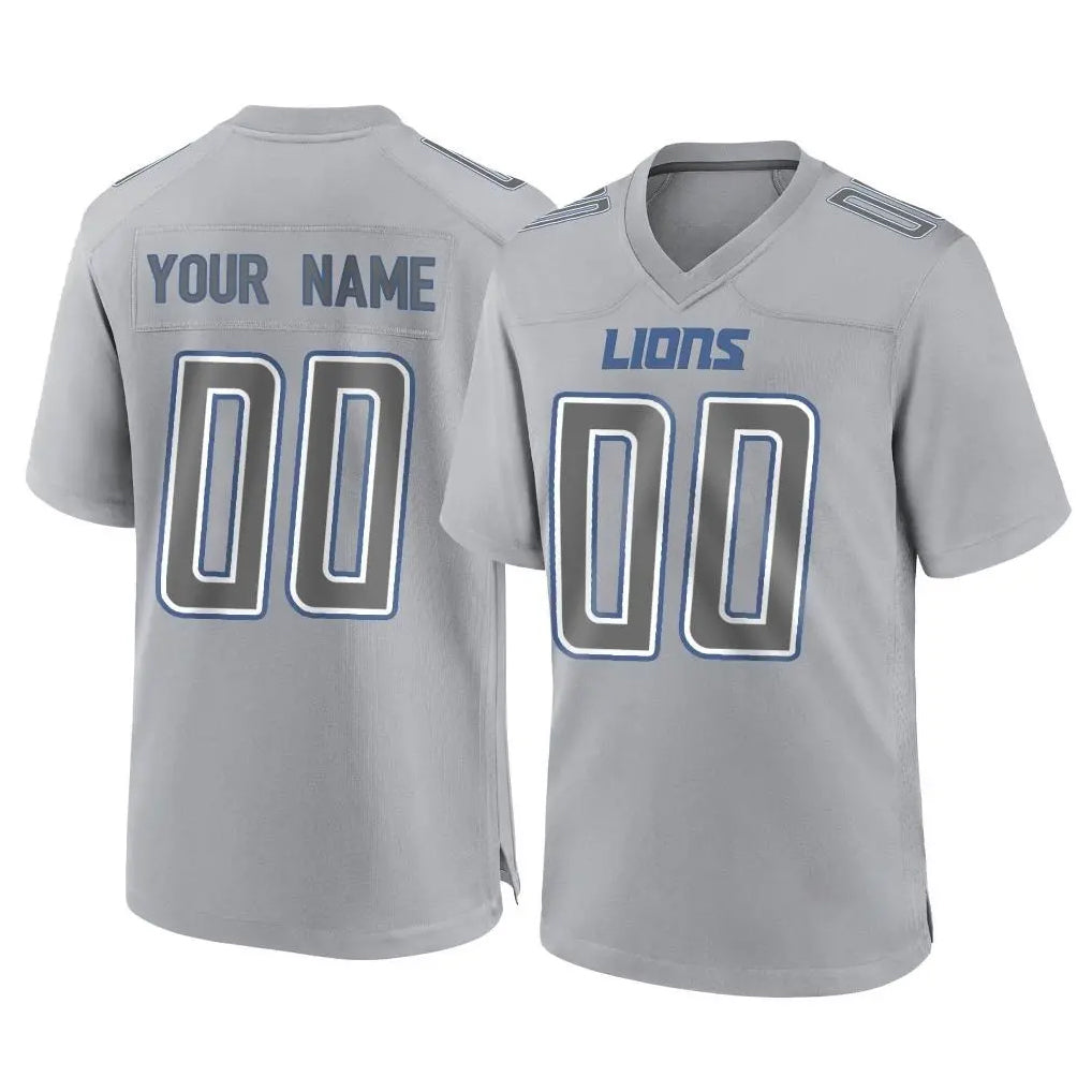Parkc Custom D.Lions Gray Atmosphere Fashion Home Game Any Name & Numbers Stitched Jerseys