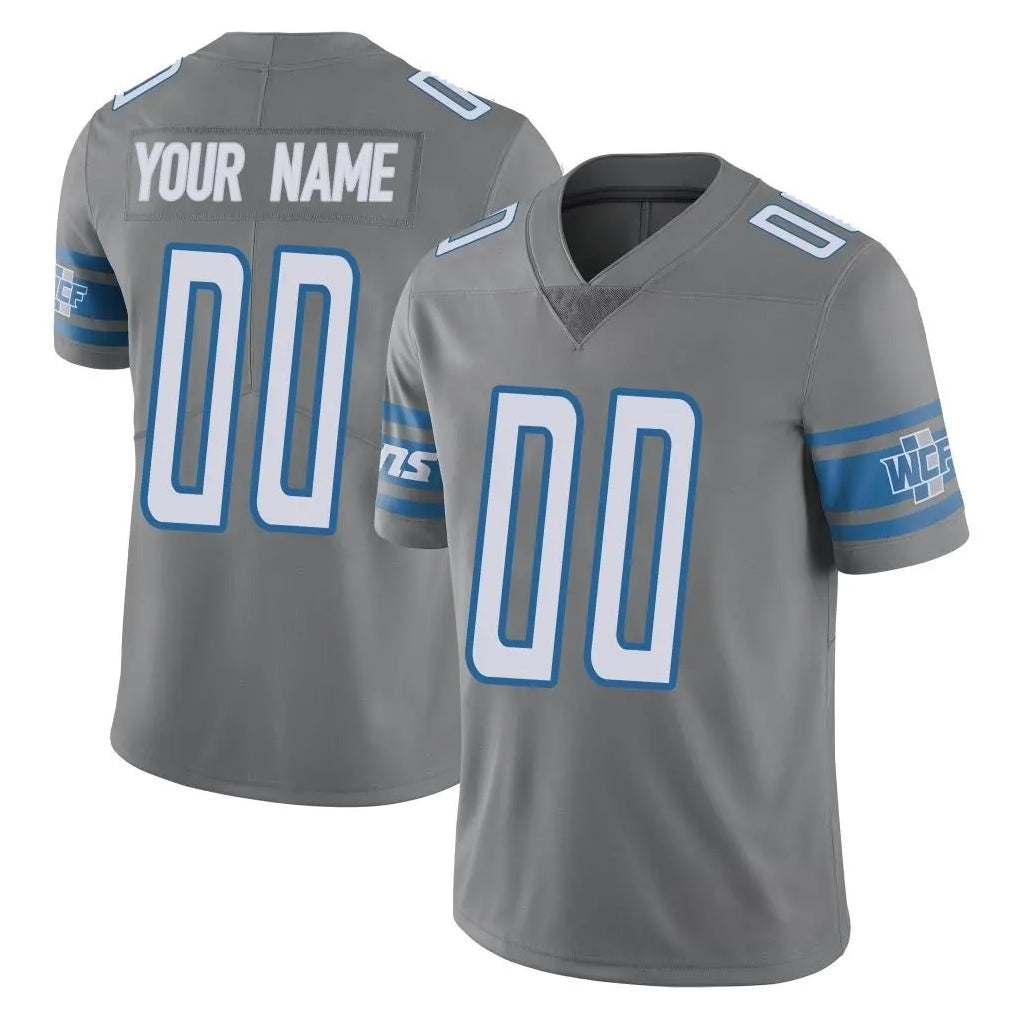 Parkc Custom D.Lions Gray Vapor Untouchable Limited Home Game Any Name & Numbers Stitched Jerseys