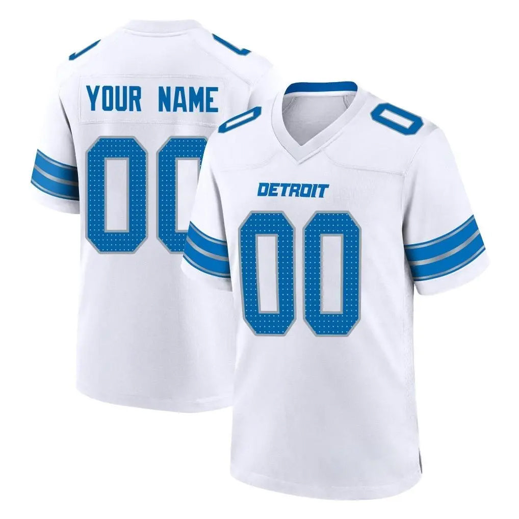 Parkc Custom D.Lions White Alternate Home Game Any Name & Numbers Stitched Jerseys