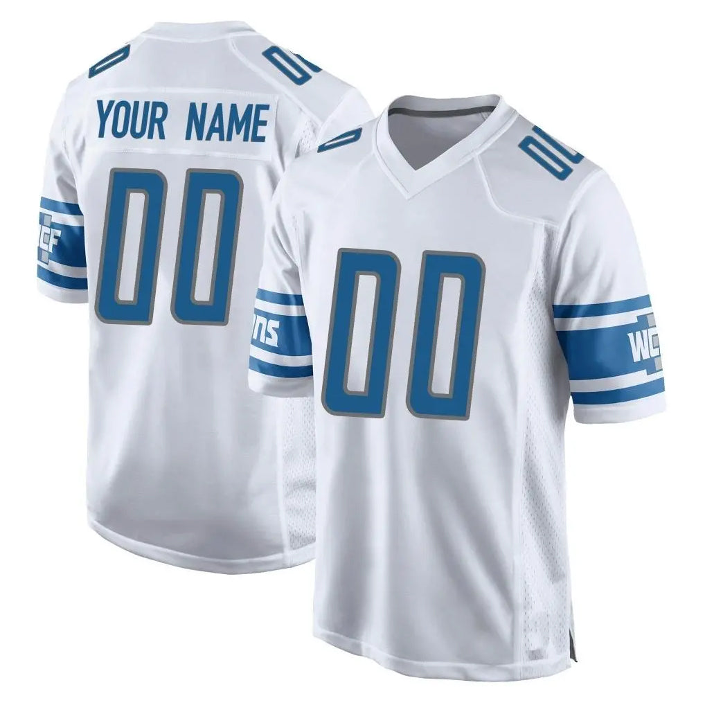 Parkc Custom D.Lions White Home Game Any Name & Numbers Stitched Jerseys