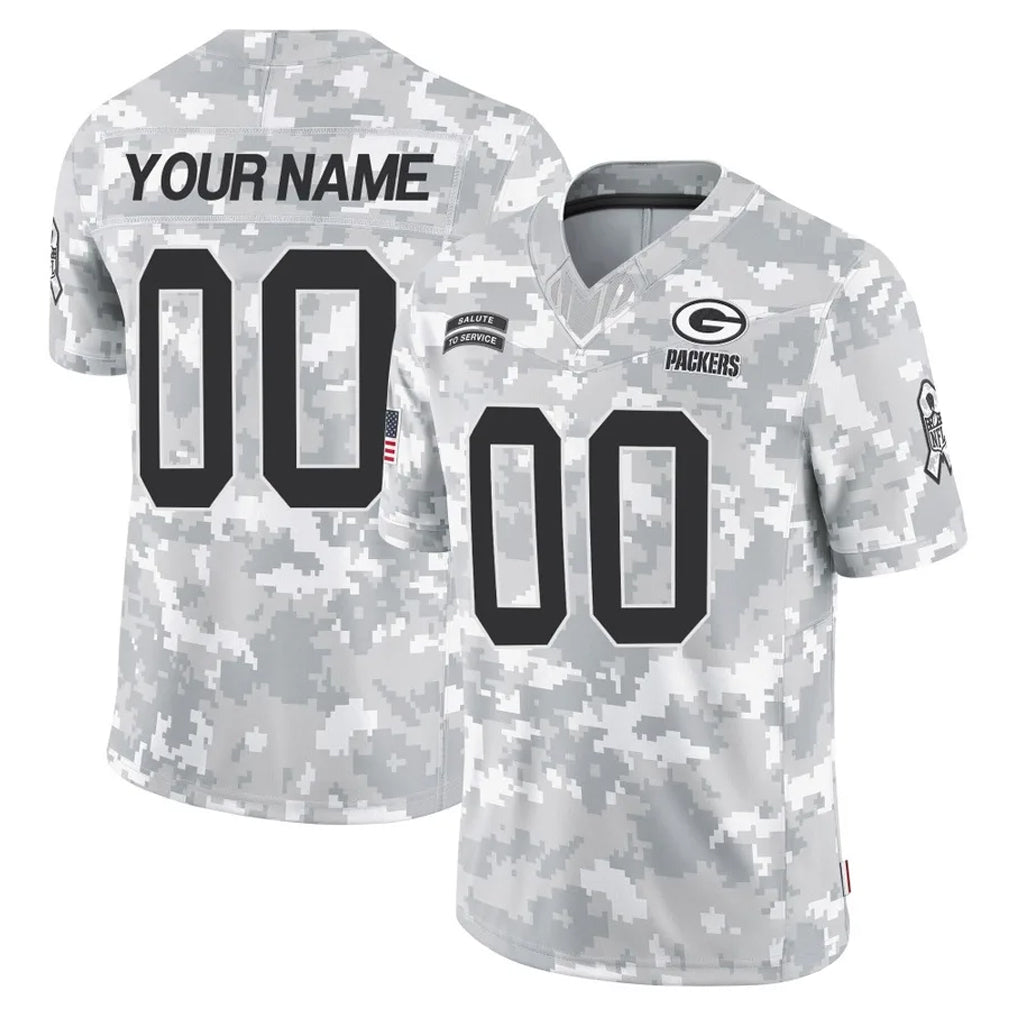 Parkc Custom GB.Packers Arctic Camo Salute To Service Limited Any Name & Numbers Stitched Jerseys