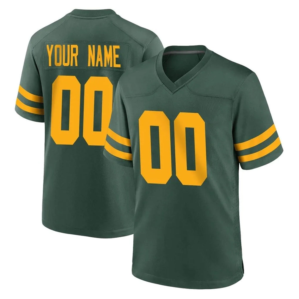 Parkc Custom GB.Packers Green Alternate Home Game Any Name & Numbers Stitched Jerseys