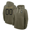 Parkc Custom GB.Packers Olive Salute to Service Pullover Hoodies Limited Any Name & Numbers Stitched Jerseys