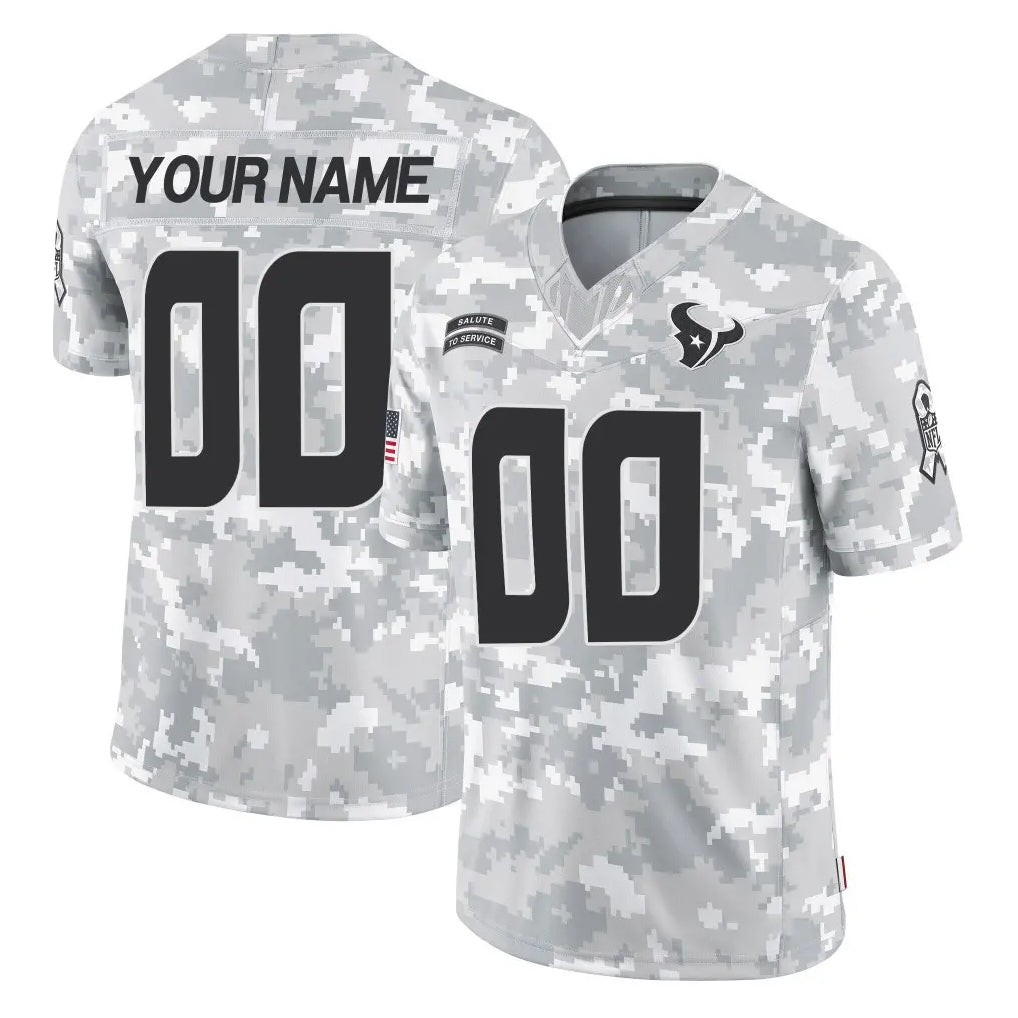 Parkc Custom H.Texans Arctic Camo Salute To Service Limited Game Any Name & Numbers Stitched Jerseys