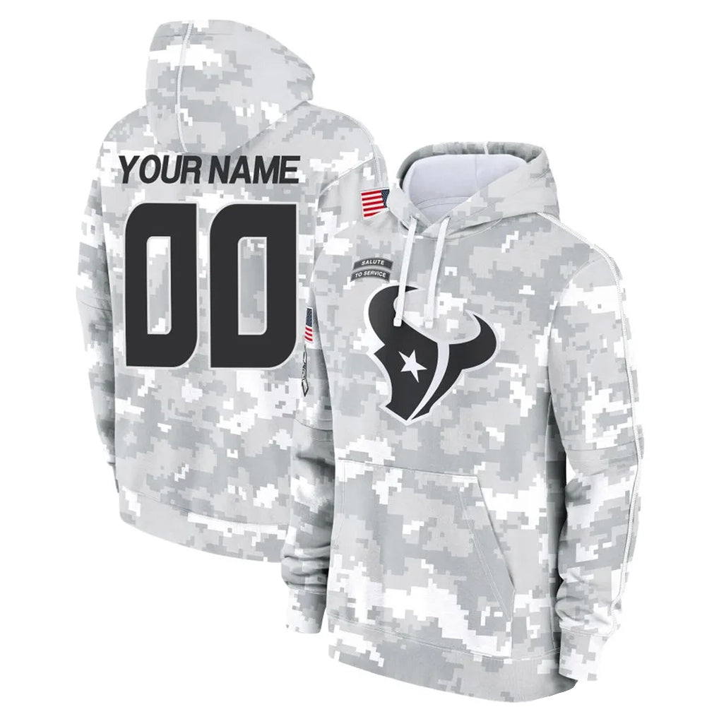 Parkc Custom H.Texans Arctic Camo Salute to Service Hoodies Any Name & Numbers Stitched Jerseys