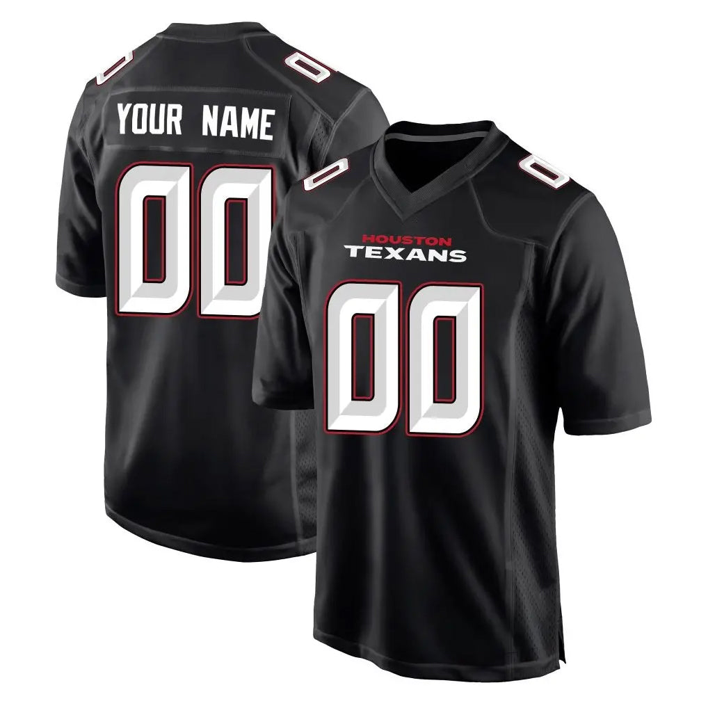 Parkc Custom H.Texans Carbon Black Fashion Home Game Any Name & Numbers Stitched Jerseys