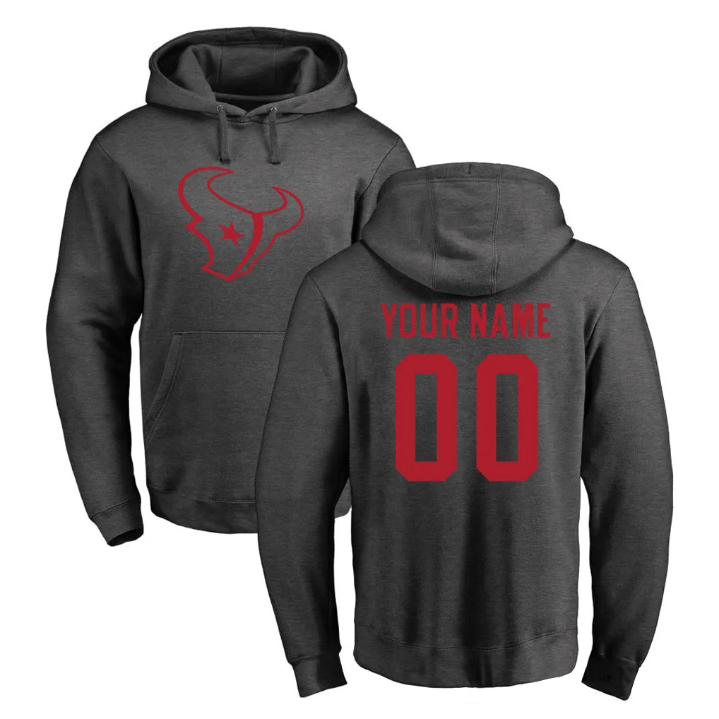 Parkc Custom H.Texans Gray Pro Line Pullover Hoodie Limited Game Any Name & Numbers Stitched Jerseys