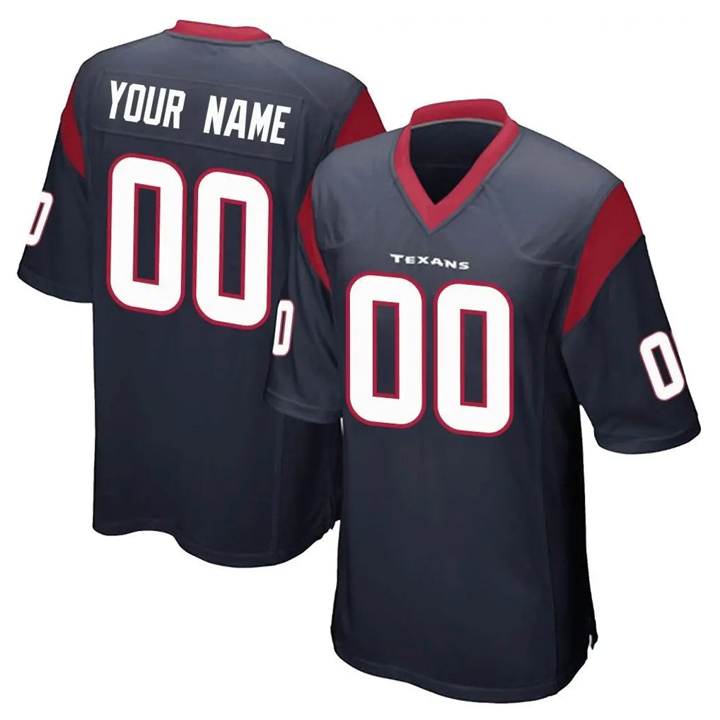 Parkc Custom H.Texans Navy Home Game Any Name & Numbers Stitched Jerseys