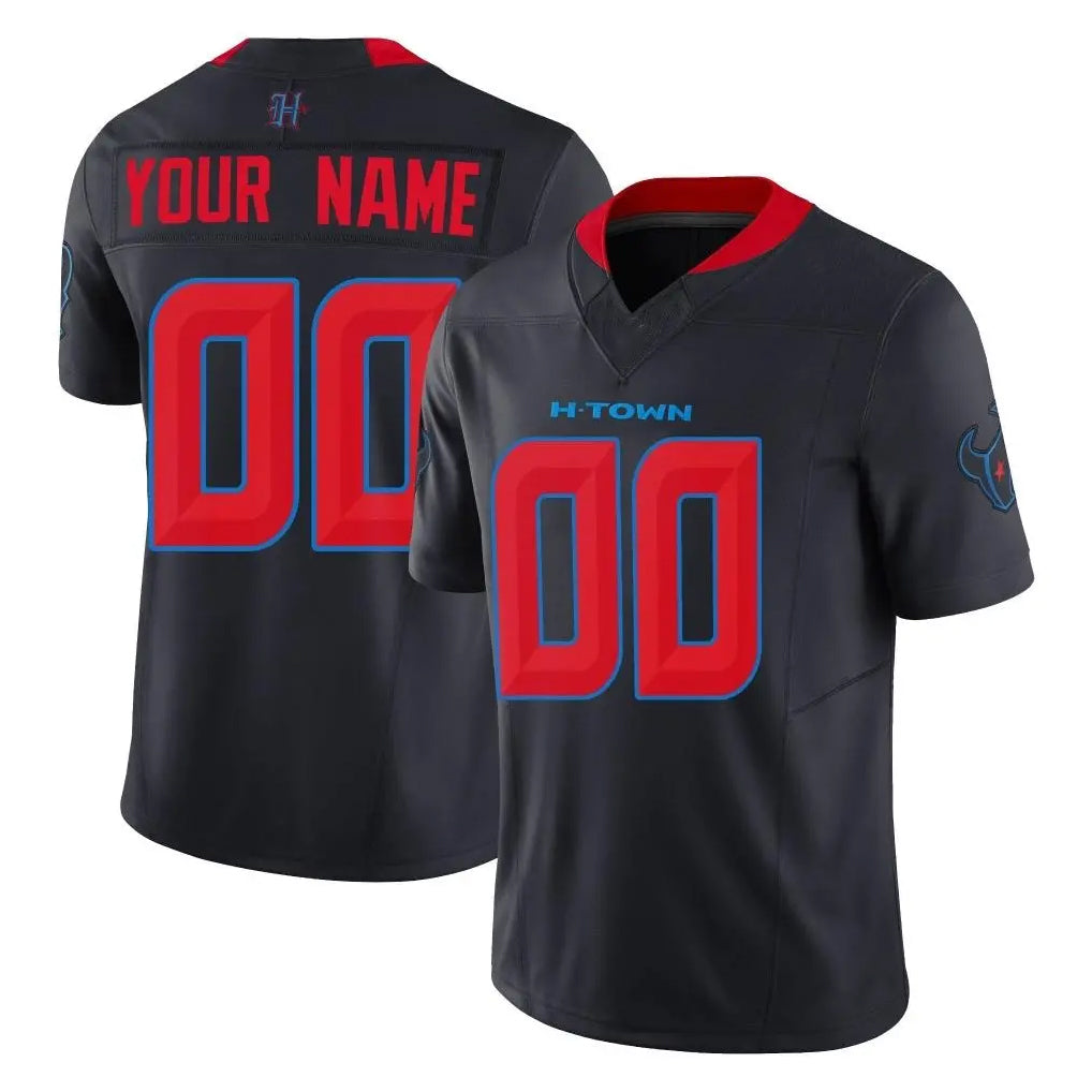 Parkc Custom H.Texans Navy Limited 2nd Alternate Vapor F.U.S.E. Home Game Any Name & Numbers Stitched Jerseys