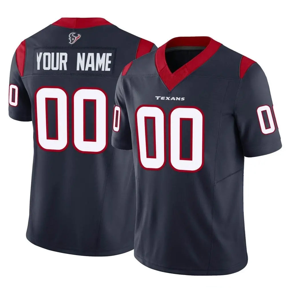 Parkc Custom H.Texans Navy Limited Vapor F.U.S.E. Home Game Any Name & Numbers Stitched Jerseys