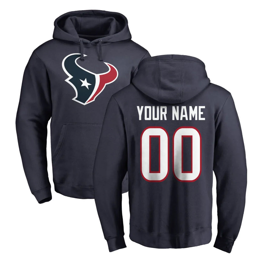 Parkc Custom H.Texans Navy Pro Line Pullover Hoodie Limited Game Any Name & Numbers Stitched Jerseys