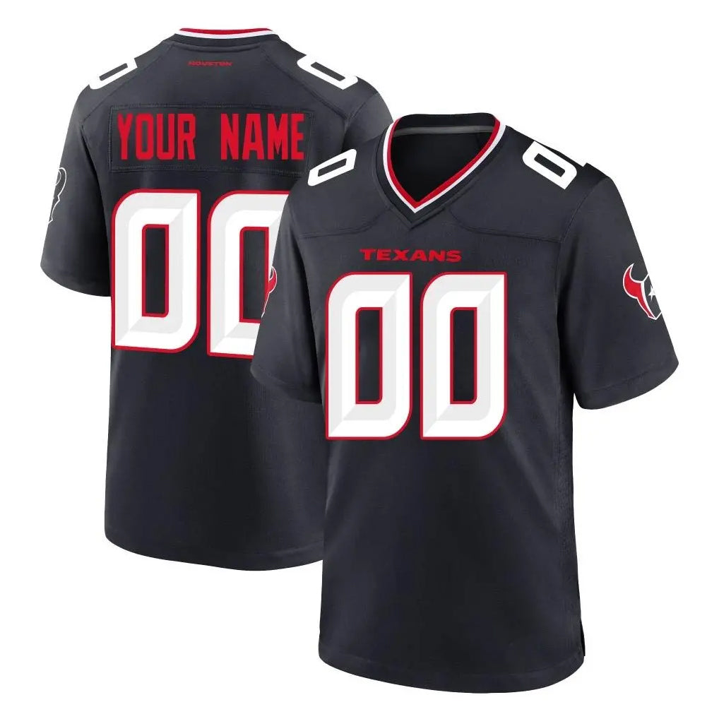Parkc Custom H.Texans Navy Team Home Game Any Name & Numbers Stitched Jerseys