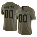 Parkc Custom H.Texans Olive Salute To Service Limited Any Name & Numbers Stitched Jerseys