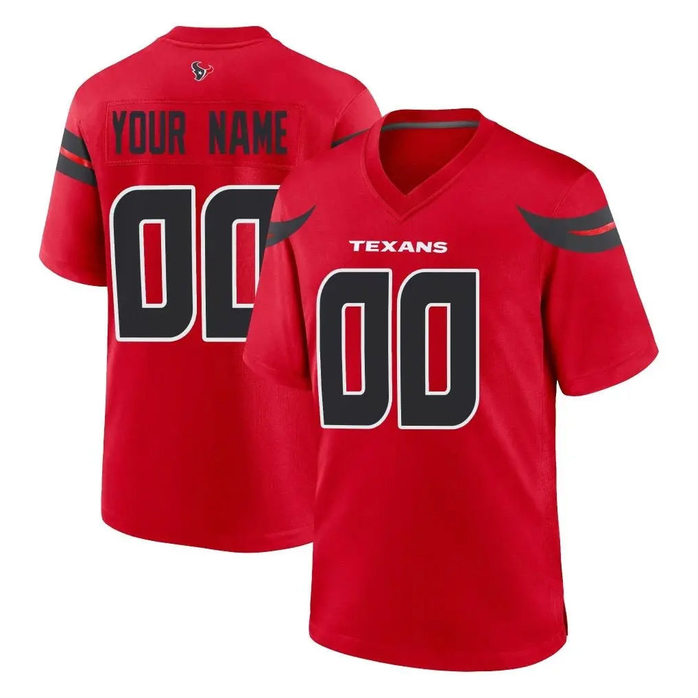 Parkc Custom H.Texans Red Alternate Home Game Any Name & Numbers Stitched Jerseys