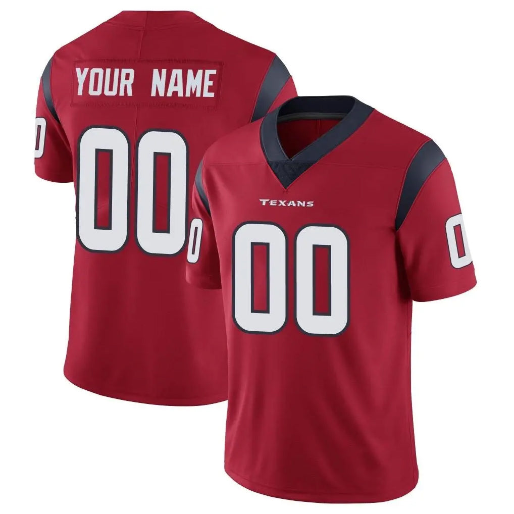 Parkc Custom H.Texans Red Limited Vapor Untouchable Home Game Any Name & Numbers Stitched Jerseys