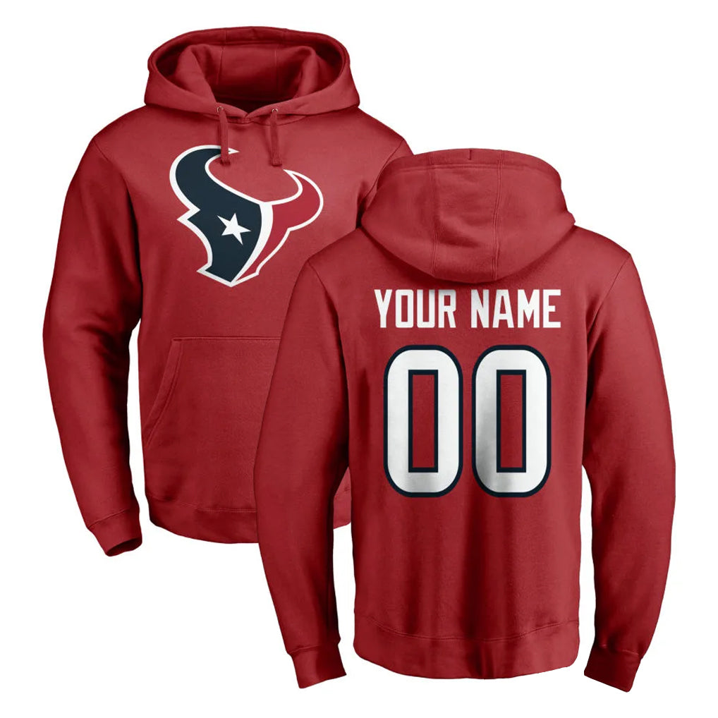 Parkc Custom H.Texans Red Pro Line Pullover Hoodie Limited Game Any Name & Numbers Stitched Jerseys